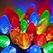 C7 LED Faceted Multicolor Prelamped Light Set, Green Wire - 25 C7 Multi Color LED Christmas Lights, 8