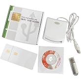 ISO7816 Contact EMV SIM eID PC/SC USB CCID Smart IC Chip Card Reader Writer Programmer with 2pcs SLE4442 Cards + SDK Kit(Program Required) for Professional Engineer