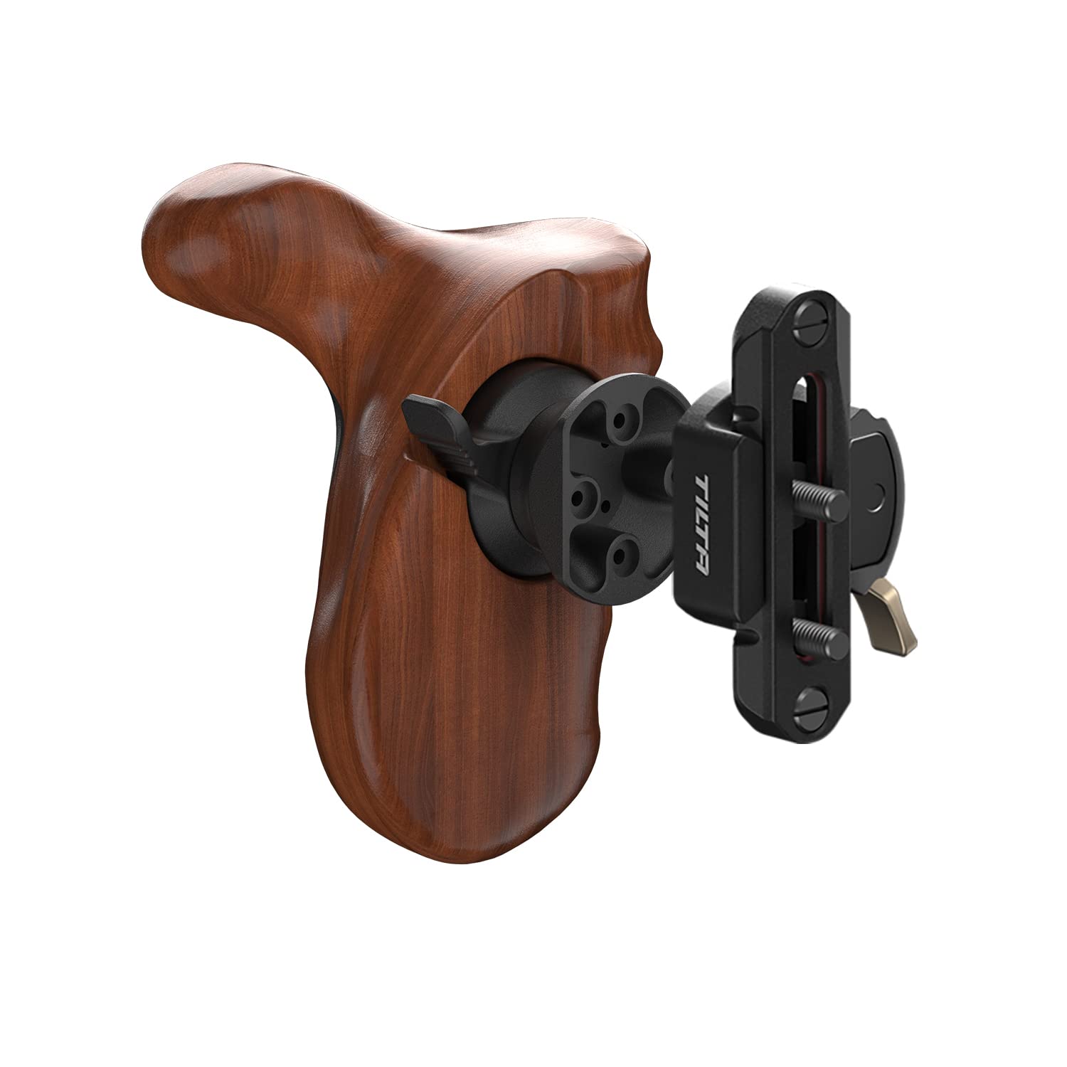 TILTA TA-AWH8-L-B-1 Advanced Left Side Wooden Handle + NATO Slider Adjustable Camera Cage Side Grip for Tilta A7M4 A7S3 BMPCC 6K pro GH6 Cage (Type VIII Left Side Wooden Handle)
