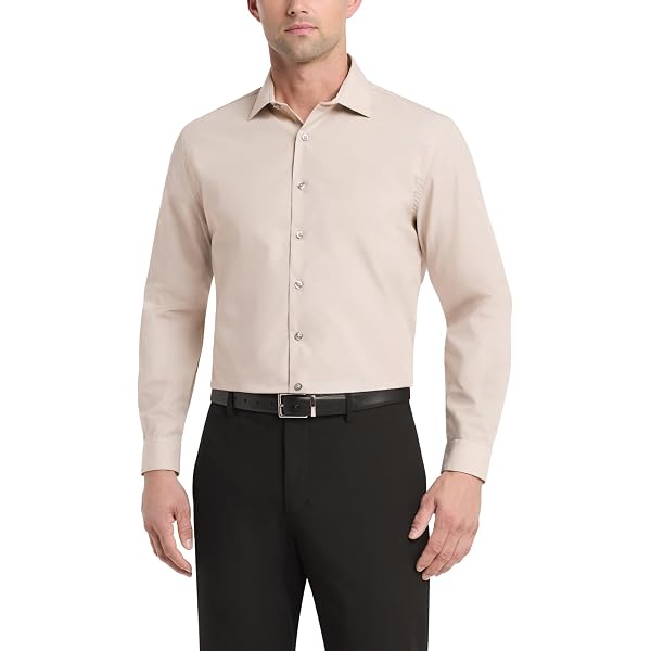 MARQUIS Men's Basic Slim Fit Dress Shirt - 17.5 Neck, 36-37 Sleeve In Ecru - View #10