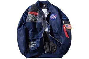 CORIRESHA Mens Apollo NASA Patches Slim Fit Bomber Jackets Windbreaker