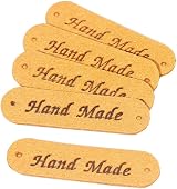 Borsgye 50PCS PU Leather Tags Handmade Embossed Labels for Crafts view 4