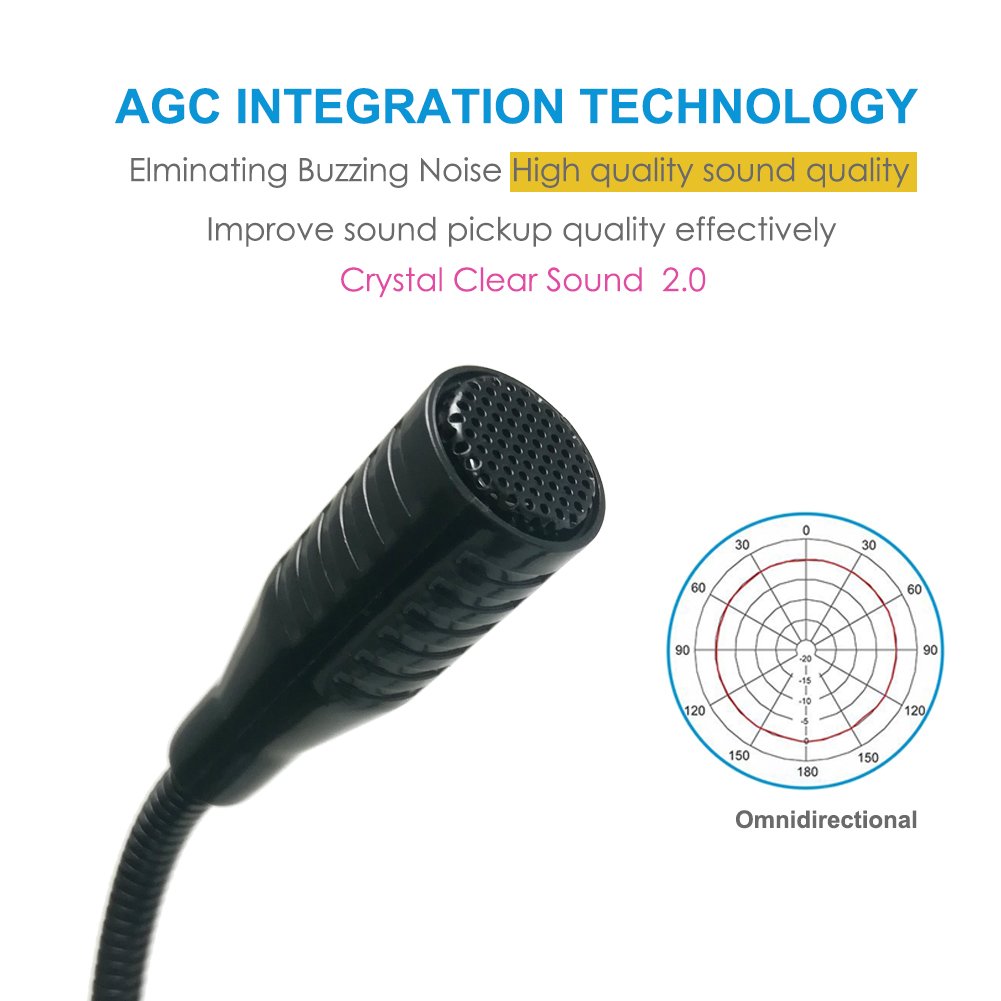 USB Microphone for Computer - Plug&Play Recording Microphone with Mute Button - Compatible with PC, Laptop, Mac, ps4 - Ideal for YouTube,Skype,Gaming,Podcast(1.5m /5ft)