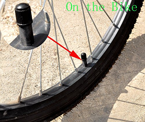 Cutequeen JIANXI-09-13-44-100 Black Tire Rim Wheel Valve Stem Caps, Plastic (Pack of 100)