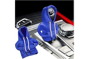 BELOMI Car Gear Shift Cover, Fashionable Hoodie Automotive Gear Shift Knob Protector, Mini Sweater Shirt Gear Shift Knob Cover, Universal Car Decor Accessories (Blue)