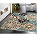 Ottomanson Ottohome Collection Seafoam Damask Design Area Rug with Non-Skid (Non-Slip) Rubber Backing, Seafoam, 3'3