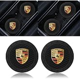 Car Cup Holder Coasters,Silicone Car Coasters Compatible with Porsche Panamera Cayenne Macan Boxster Taycan Cayman 718 911,Black
