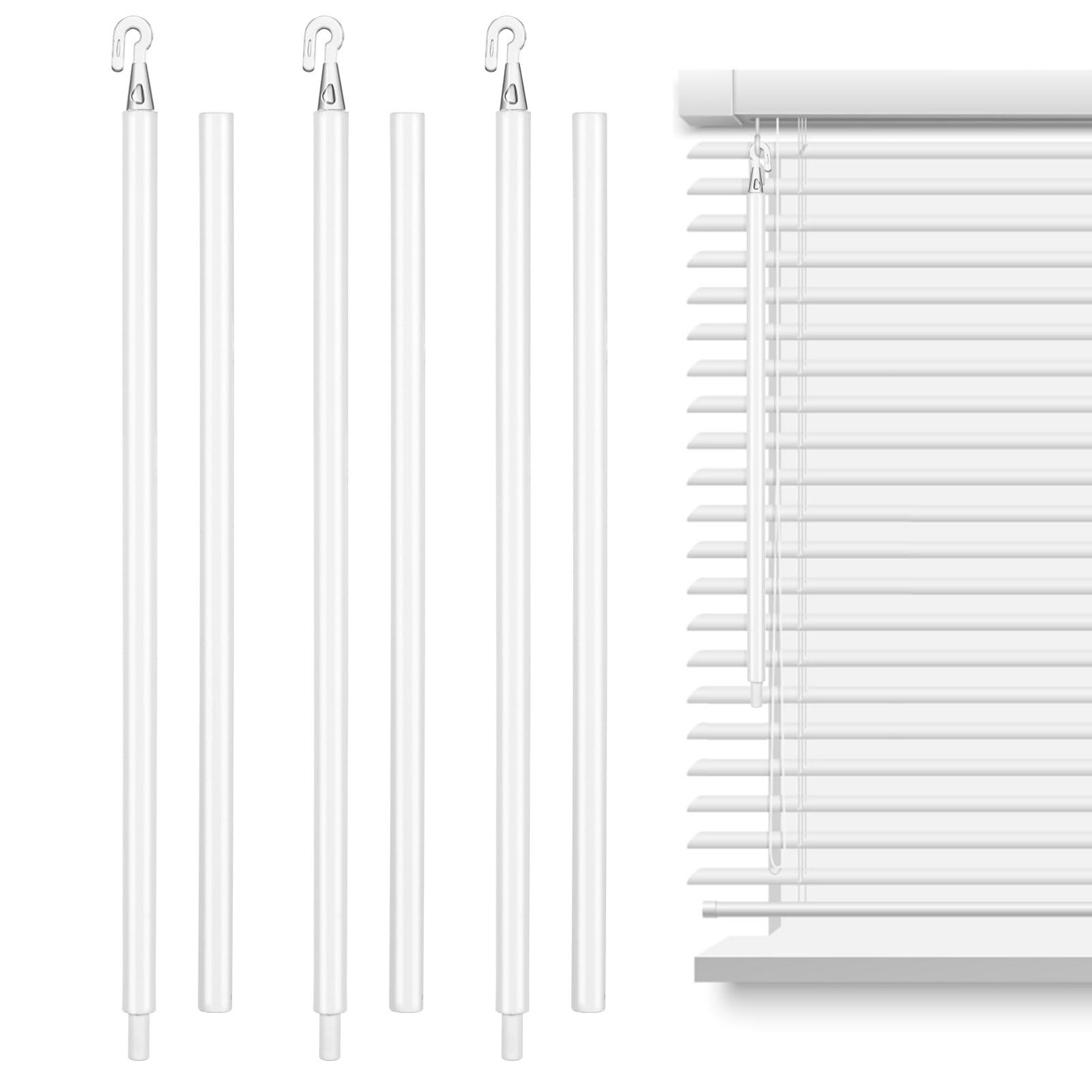 Ciieeo Blind Wand: 3pcs 60cm 23inch Vertical Blinds with 3 Hook Replacement Long Opener Wand Rod Venetian Pole for Window Accessories
