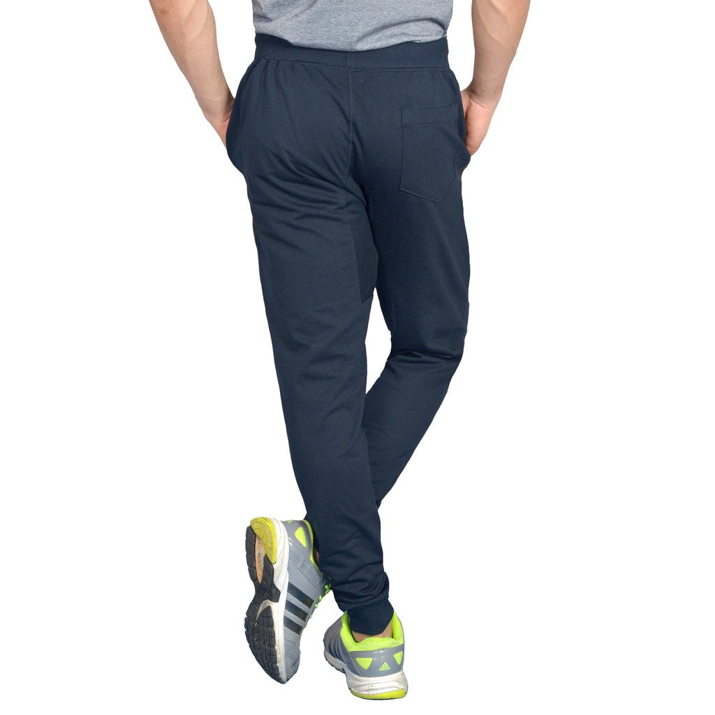 dark blue leather work slim fit loungewear lower