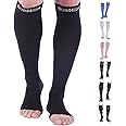 Doc Miller Open Toe Compression Socks, 30-40 mmHg, Toeless, Support Circulation, Medical Grade, Socks, Men & Women, Pair