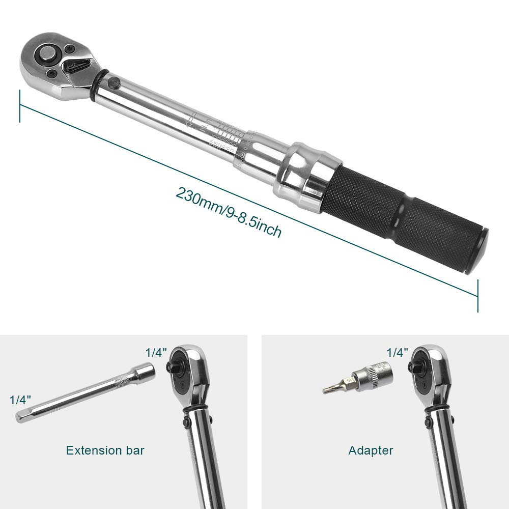 Bike Torque Wrench Extension Bar 1/4 Inch Drive Torque Wrench Set 2 to