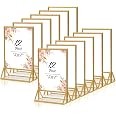 8 Pack Acrylic Sign Holder 4x6 Gold Frames, Wedding Table