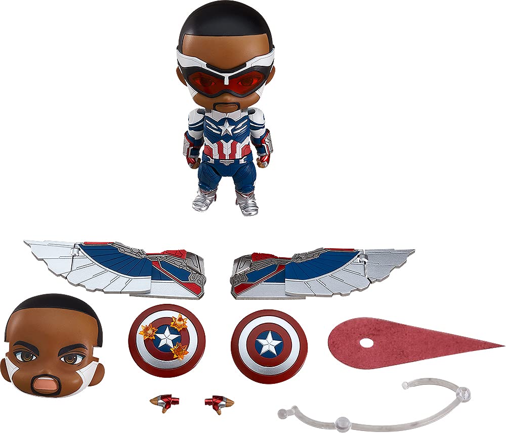 Good Smile Nendoroid Captain America (Sam Wilson) DX - The Falcon and The Winter Soldier Company, Multicolor (G12480)