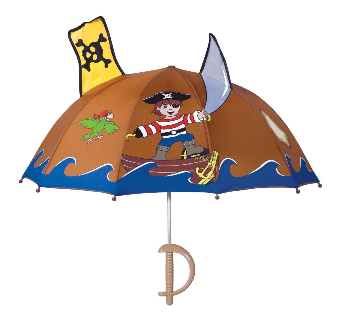 Paraguas pirata Kidorable, marrón, talla única para niños pequeños y grandes, paraguas ligero de nailon a prueba de lluvia para niños
