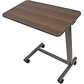 Carex Bed Table and Overbed Table - Laptop Table for Recliner, Sofa - Computer Table, Hospital Bedside Table with Wheels