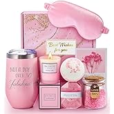 Luxurious Rose Spa Gift Set for Women | Premium Christmas & Birthday Relaxation Basket for Her | Bath Bombs, Essential Oils | Gift for Girlfriend, Wife, Mom