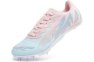 ZHENSI Women's Spikes Track and Field Shoes Kids Racing Running Shoes Lightweight Sprint Jumping Athletic Shoes
