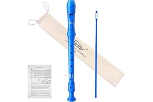Eastar Soprano Recorder Instrument for Kids Beginners, German Fingering C Key Recorder Instrument 3 Piece with Cleaning Kit, 