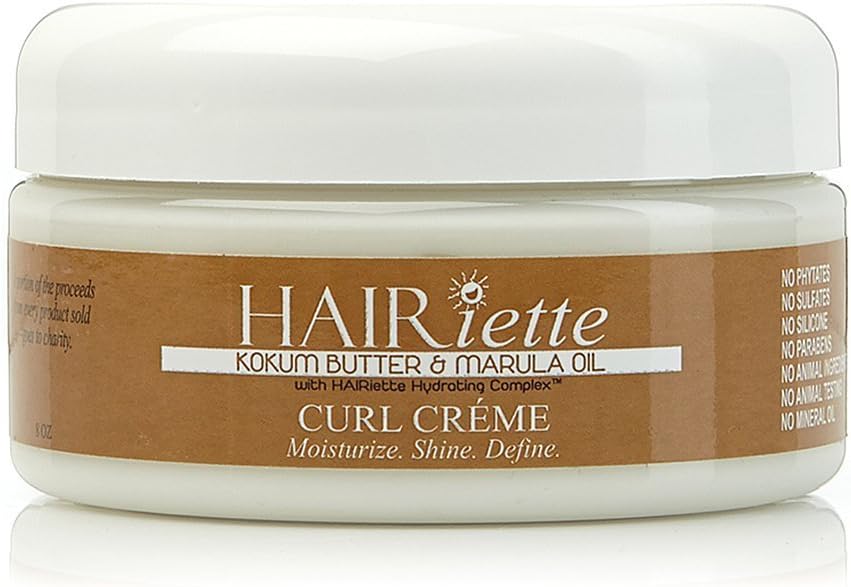 Kokum Butter & Marula Oil Curl Creme - Lightweight Curl Definer Enhancer for Dry, Coily, Wavy, Kinky and Curly Hair - Curl Cream with Anti-Frizz Moisturizers