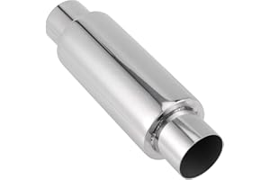 ZEONHAK 2.5 Inch Inlet Exhaust Resonator, 2.5 Inch Outlet Muffler Resonator, 16 Inch Overall Length Stainless Steel Resonator