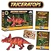 Discover with Dr. Cool Triceratops Action Figure with Real Dinosaur Bone Fossil