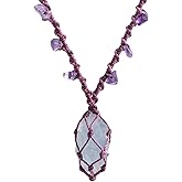 Raw Celestite Crystal Macrame Necklace – Adjustable Natural Stone Pendant Jewelry for Men and Women