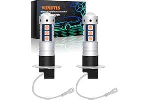 WINETIS H3 LED Fog Light DRL Driving Light Bulbs Extremely Bright Purple Pink Replacement for Cars 3030SMD (2pcs)