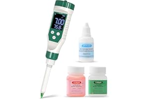 Yewhick Digital pH Meter for Food, Food pH Tester with High Accuracy pH Probe for Sourdough and Bread, Food pH Meter for Canning, Meat, Cheese, Solid Samples and Water, 0.01 Resolution