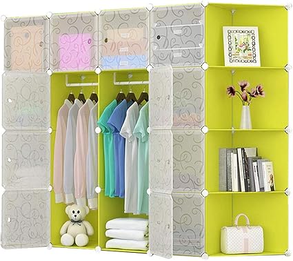 Wtl Garde Robe Grande Capacite Simple Penderie Combinaison Resine Armoire Montage Meuble De Rangement Enfants Armoire Pliante Couleur B Amazon Fr Cuisine Maison
