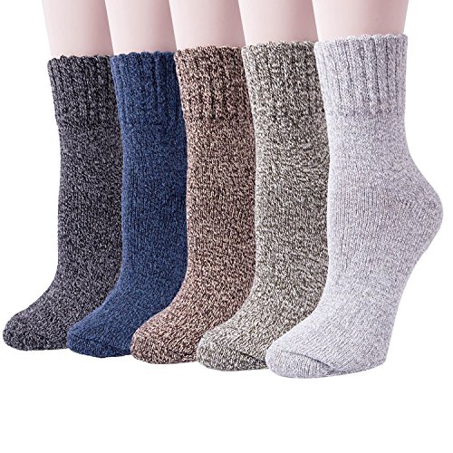 5 pack womens thick warm comfort cotton casual wool win…