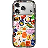 CASETiFY Compact iPhone 17 Pro Case [Slim and Sleek/Compatible with Magsafe / 4 ft. 2X Military Grade Drop Protection] - Fruit Stickers - Clear Black