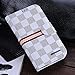 RAYTOP Luxury Brand Designer White Checks Leather Cases Covers Wallet for Samsung Galaxy S5 S 5 Women Girls Men Plaid Classy Style Cheap