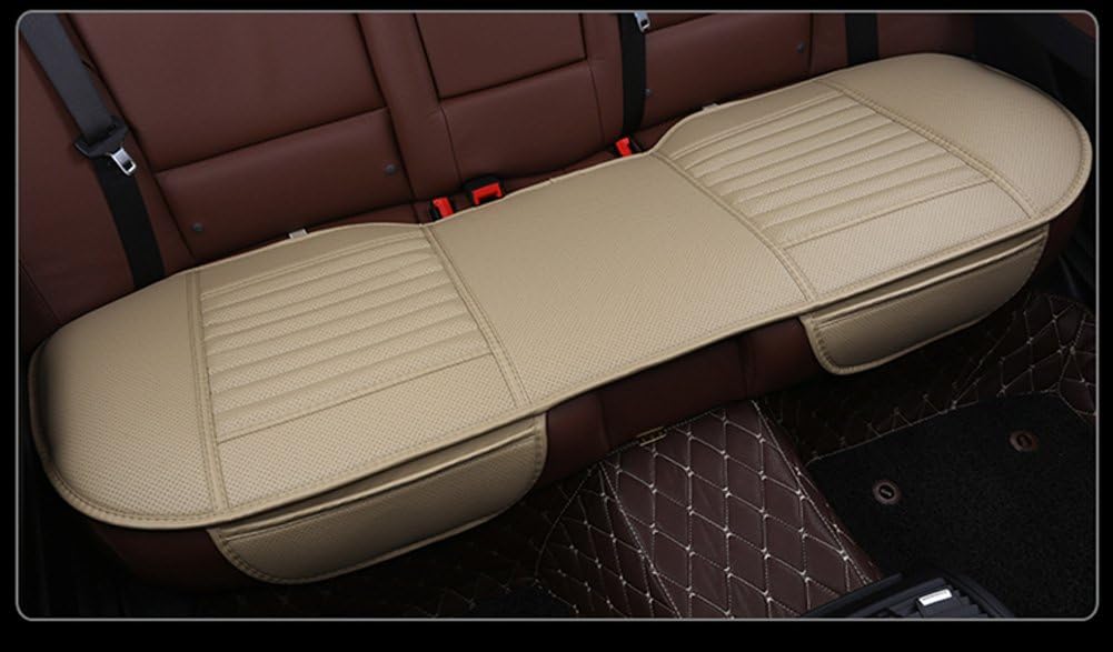 DINKANUR Rear Car Seat Cover Mat PU Leather Seat Protector for Auto Interior Accessories Mat (1 PCS) (Beige)