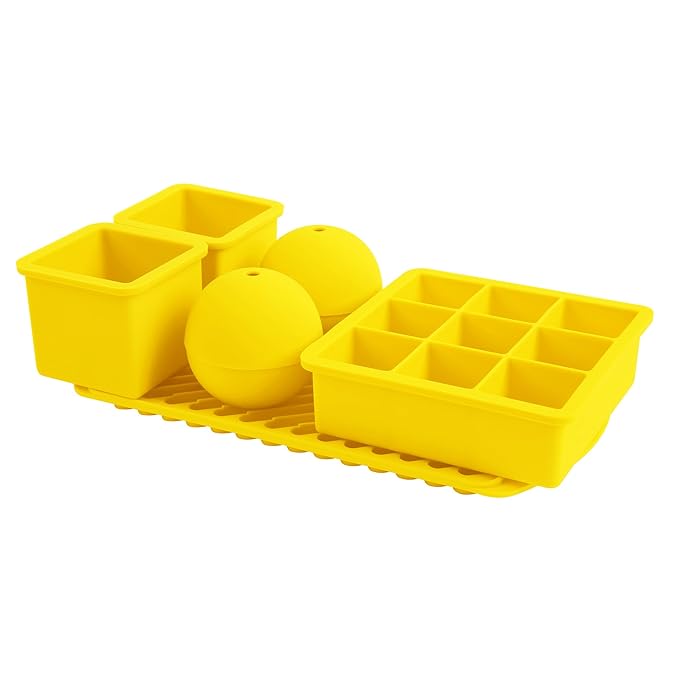 ELFRhino Ice Cube Tabletts Silikon Ice Cube Ice Ball Crushed Ice Mold Eiswürfelbereiter Ice Trays Combo (6er Set) für Whisky 
