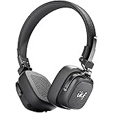 iKF E2 Bluetooth On-Ear Headphones, Wireless Foldable Headset with 90H Playtime, 40mm Drivers, Deep Bass, 3D Spatial Sound, Built-in Mic (Black)