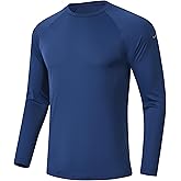Men's Long Sleeve Rash Guard Swim Shirts UPF 50+ Sun Protection Dry Fit T-Shirt Athletic Tops for Running Hiking Fishing