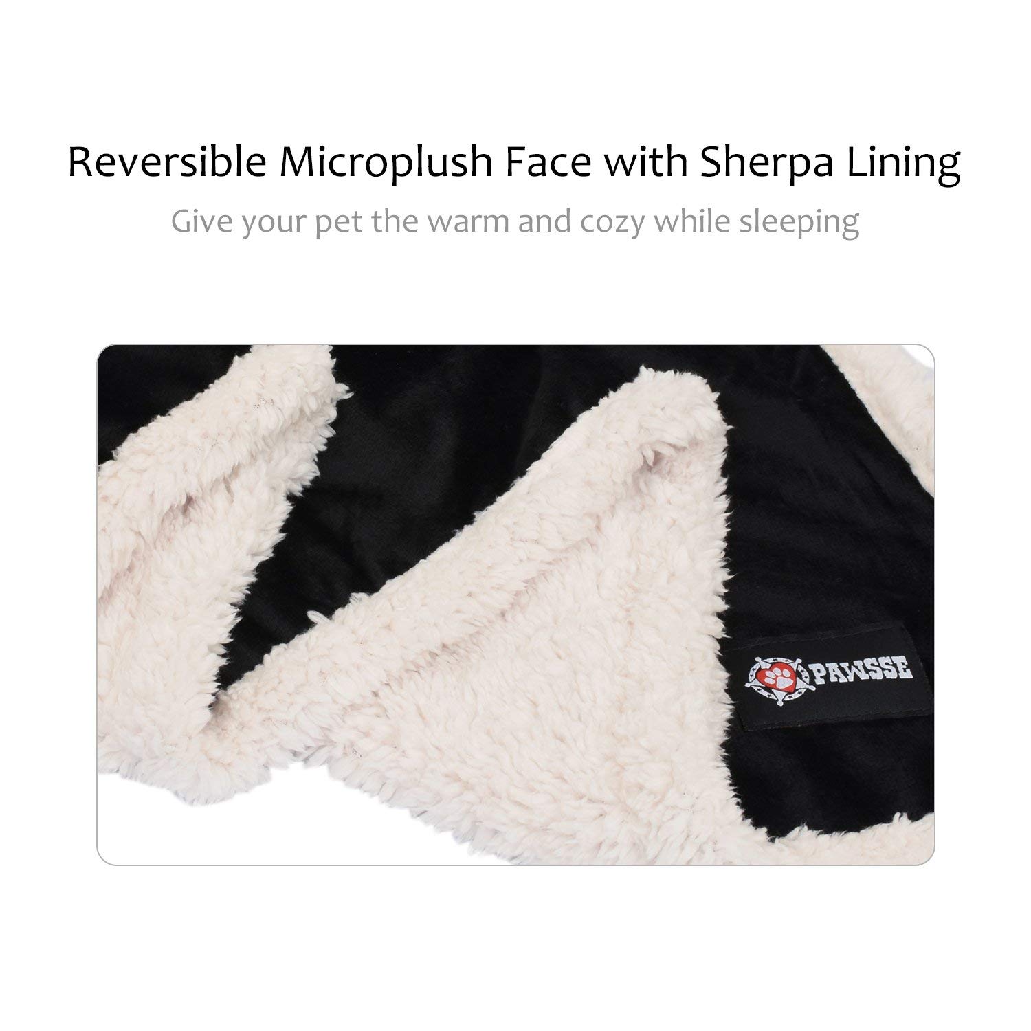 Pawsse Premium Puppy Blanket, Fleece Cat Blanket, Sherpa Throw Pet Mat for Small Animals 114cm x 76cm (45\