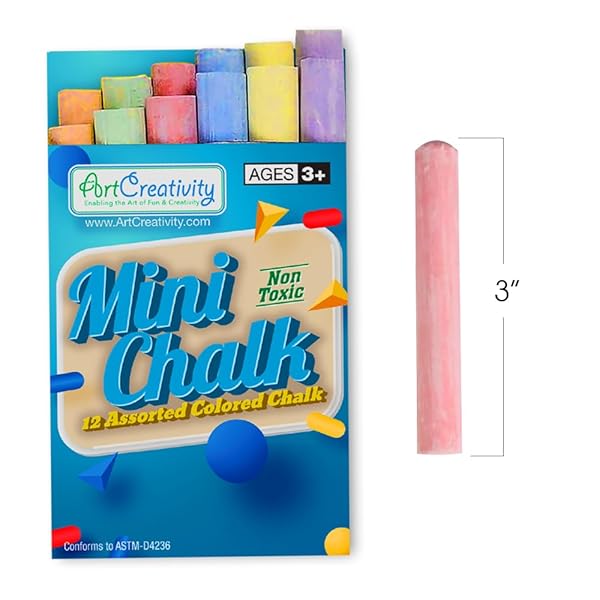 ARTCREATIVITY 288 COUNT MINI CHALK SETS FOR KIDS (24 BOXES) NON-TOXIC SUMMER ART AND CRAFT SUPPLIES – SMALL INDIVIDUAL CHALK PACKS IN BULK FOR CLASSROOM GIFTS, SCHOOL SUPPLIES, AND SUMMER PARTY FAVORS