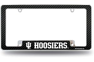 Rico Industries NCAA Carbon Fiber 12" x 6" Chrome All Over Automotive License Plate Frame for Car/Truck/SUV