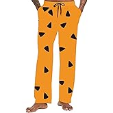 Arankhiger Mens Halloween Pumpkin Costume Pants Elastic Waist Skeleton Pants with Pockets