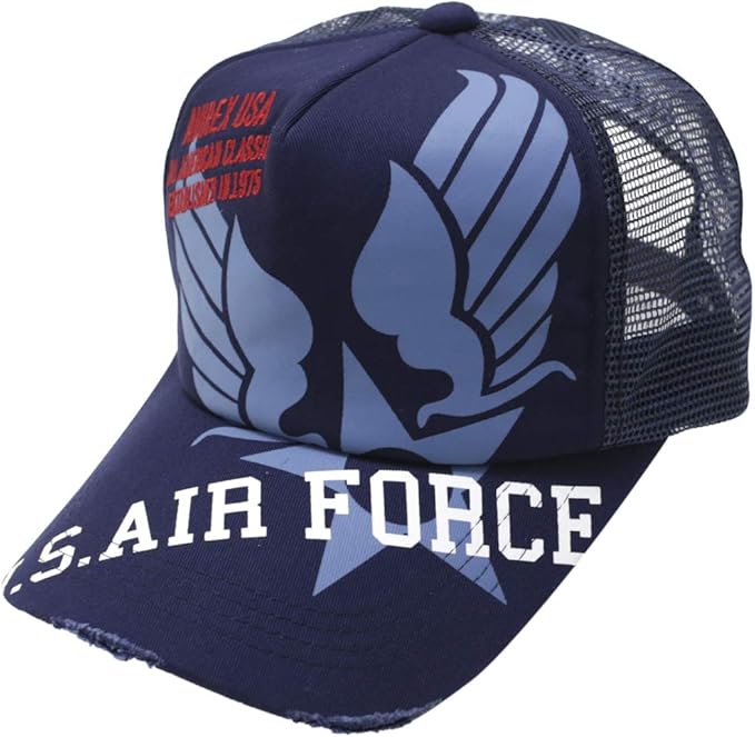 Amazon Avirex アヴィレックス 刺繍 ワッペン メッシュキャップ 帽子 メンズ レディース ミリタリー 夏 ベースボールキャップ ロゴ Free Size Afネイビー キャップ 通販