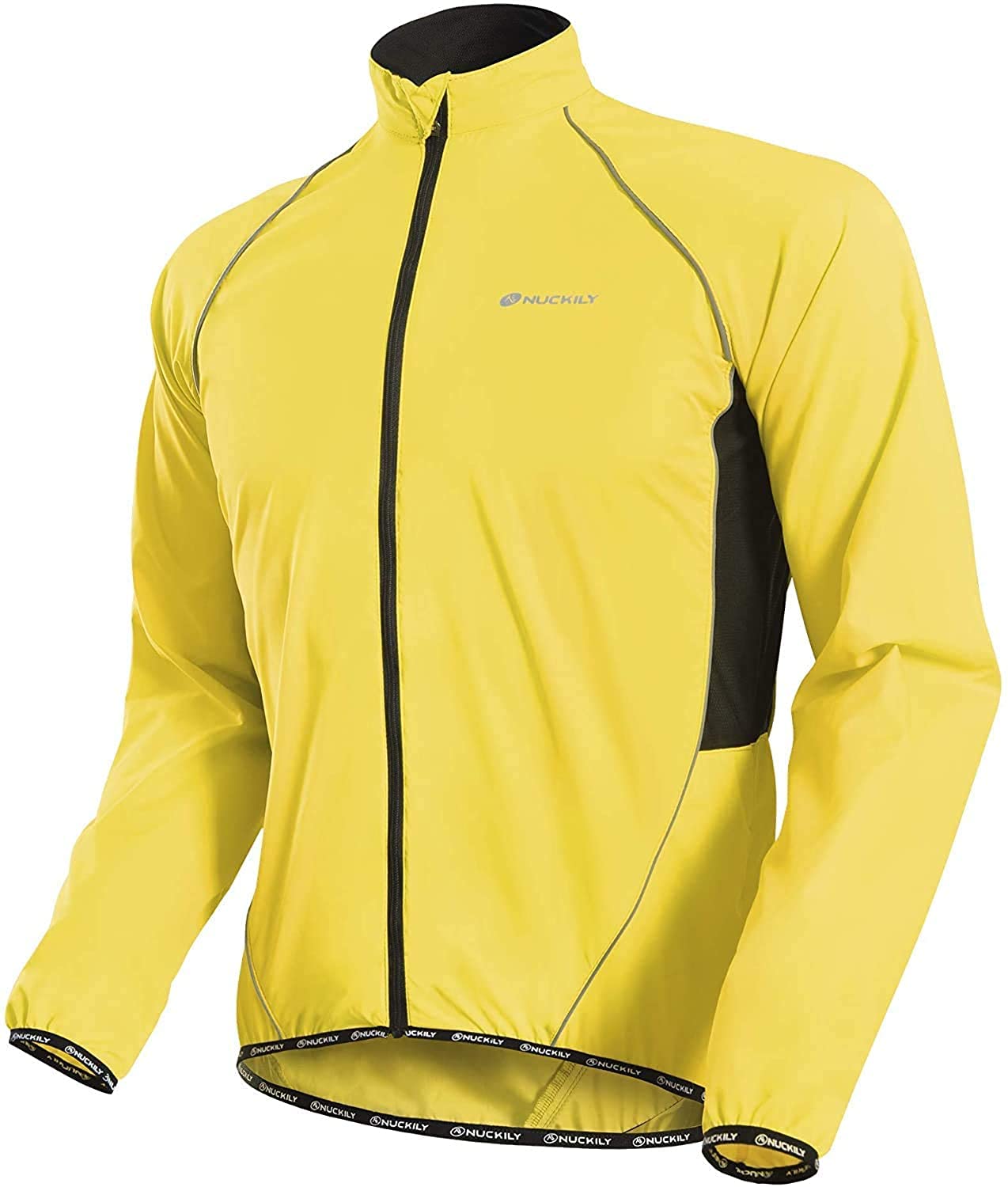 NUCKILY Men's Cycling Jacket Lightweight Anti-UV Jersey Windproof Water Resistant Coat Running Windbreaker Raincoat Outdoor Sportswear
