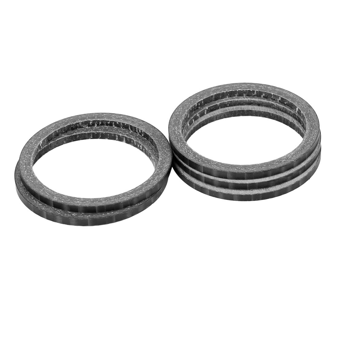 X AUTOHAUX 5pcs Bike Headset Spacer Matte Black Fit 1 1/8 Inch Stem 2mm