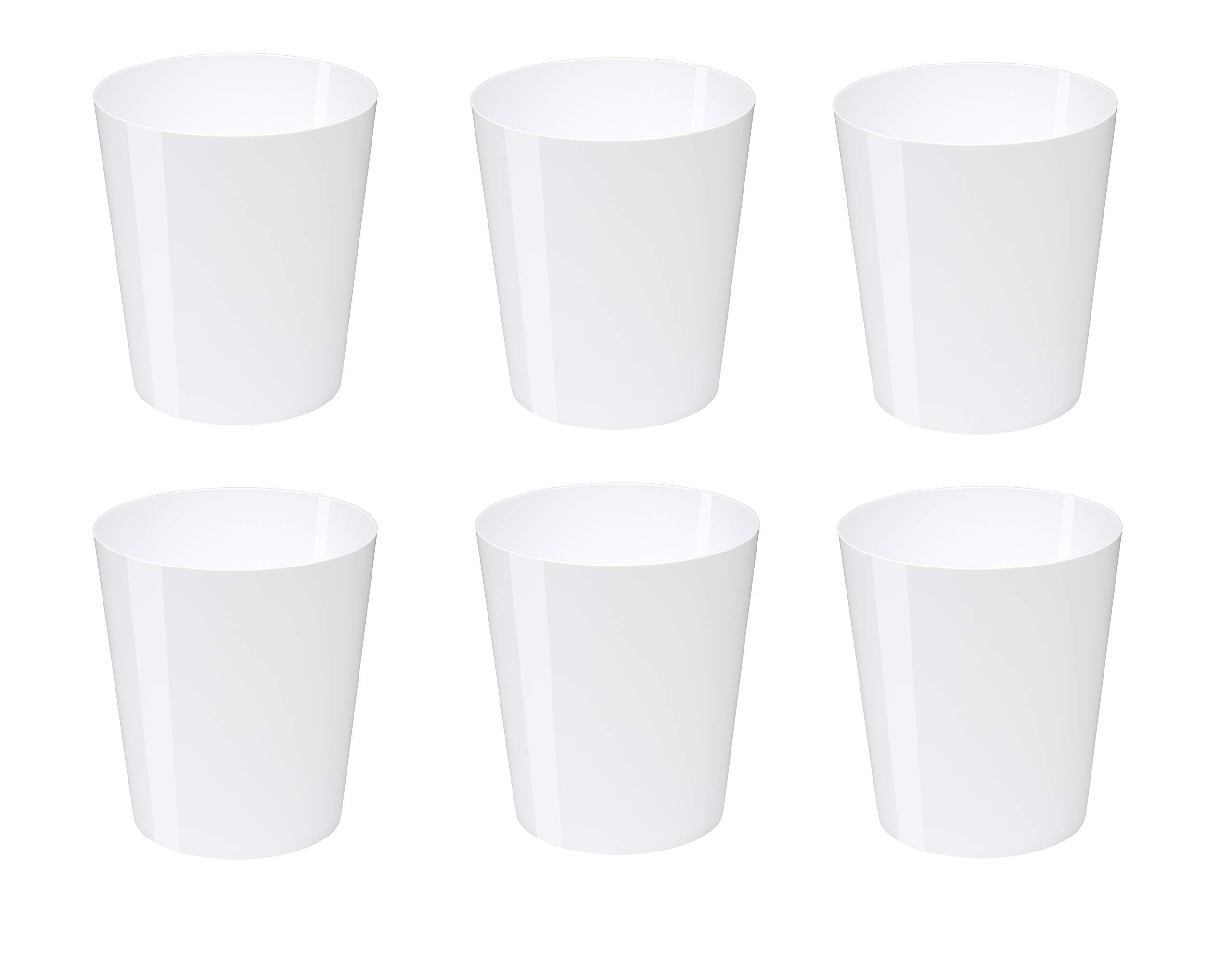 OSCO White Hi-Gloss Strong Plastic Bin - Pack of 6