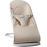 BabyBjörn Bouncer Balance Soft, Light Beige, Woven/Jersey, Tri-Fabric | 2-in-1 Adjustable Baby Bouncer Seat and Toddler Chair