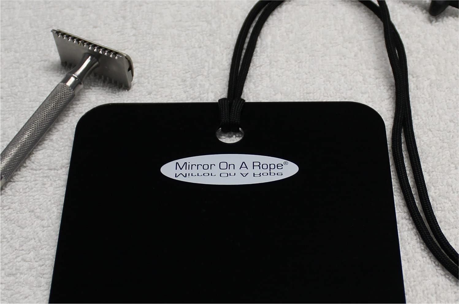 Mirror On A Rope Premium Shower Mirror. Our Largest Mirror. Shatterproof, Waterproof. Easily Eliminate Fog and Shadows. Includes Two Stainless Steel, Removable Adhesive, Hooks. : Beauty