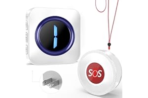 SURFOU Wireless Caregiver Pager Call Button Nurse Calling Alert Patient Help Pager System 1000 Feet for Elderly Home Disabled (1 Transmitter + 1 Receiver)