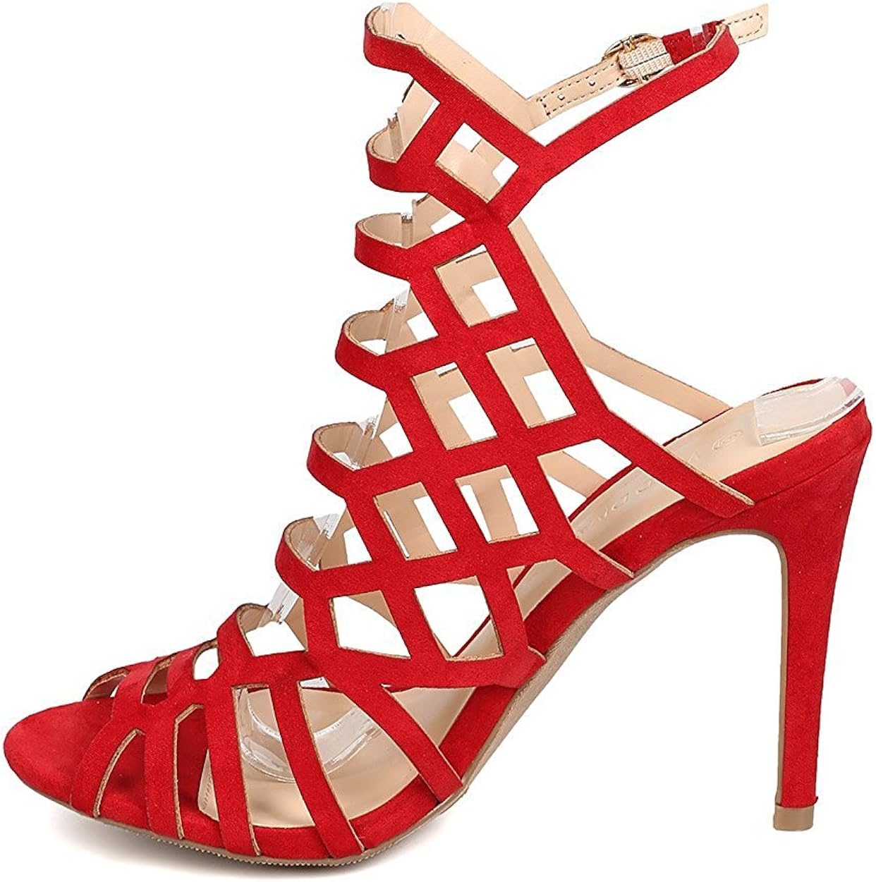 red slingback high heels