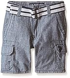U.S. Polo Assn. Little Boys Belted Chambray Cargo Short, Blue, 6