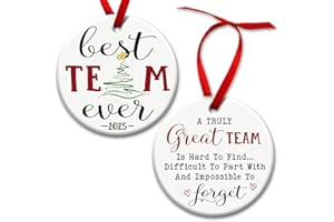 KILYHOME Team Gift, Christmas Tree Decorations, Elegant Ceramic Ornaments, Appreciation Gifts for Coworkers & Employees, Staff Appreciation Presents for Office, Best Team Ever Employee Recognition